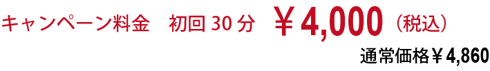 初回30分　4,000円（税込）